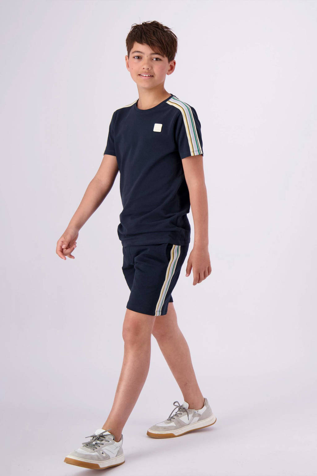 Vingino T-shirt Jape donkerblauw/geel
