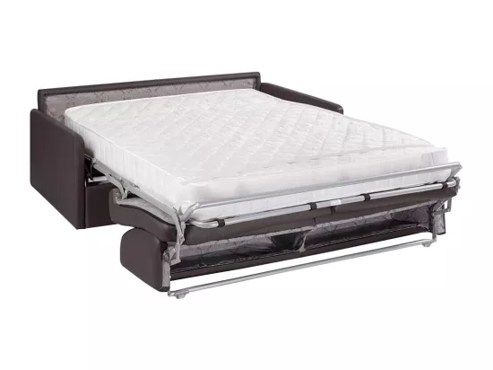 Canapé 4 places convertible express en simili noir - Couchage 160 cm - Matelas 18 cm CALIFE