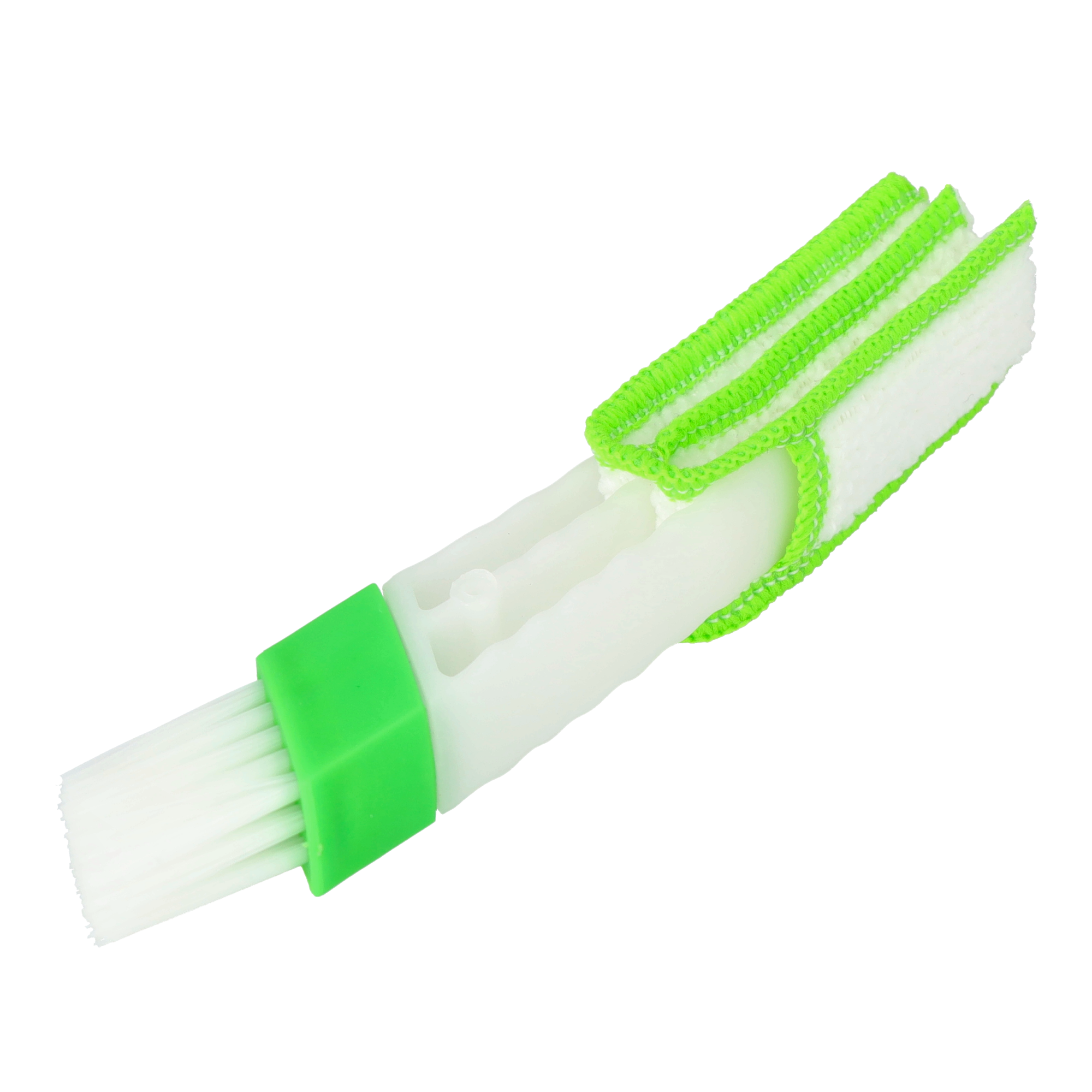 Universal Reinigungsbürste mit Nylon Borsten Doppelseitig für Tastatur / Auto Lüftungsgitter - Weiss / Grün