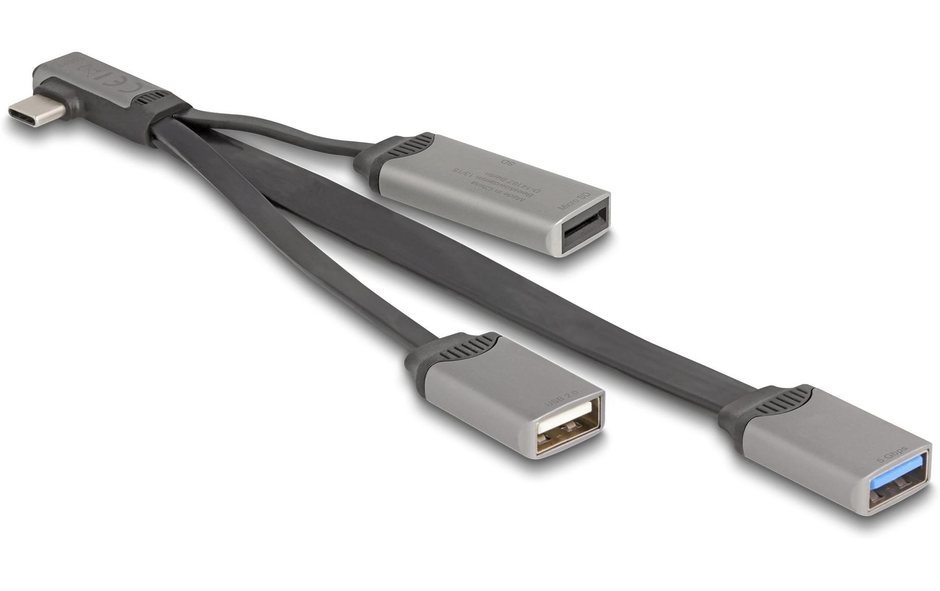 USB Hub 5 Gbps2-Port USB-Hub mit SD- und Micro-SD-Kartenleser