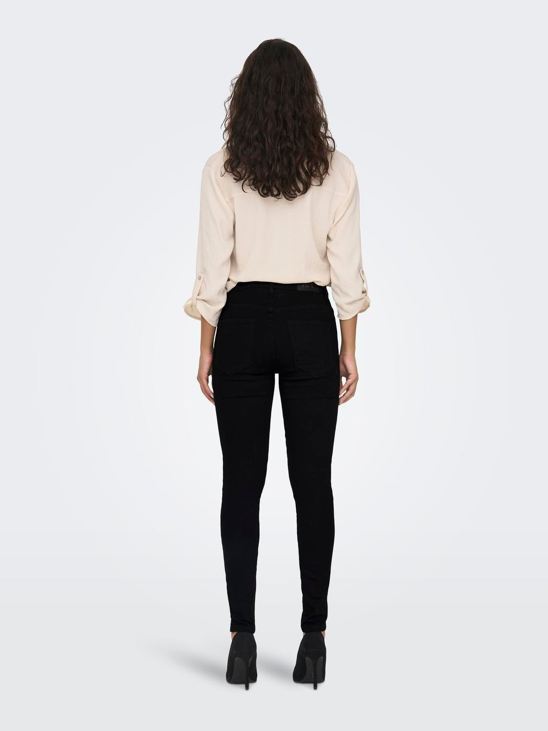 JDYMOLLY Hohe Taille Skinny Fit Jeans Black Denim