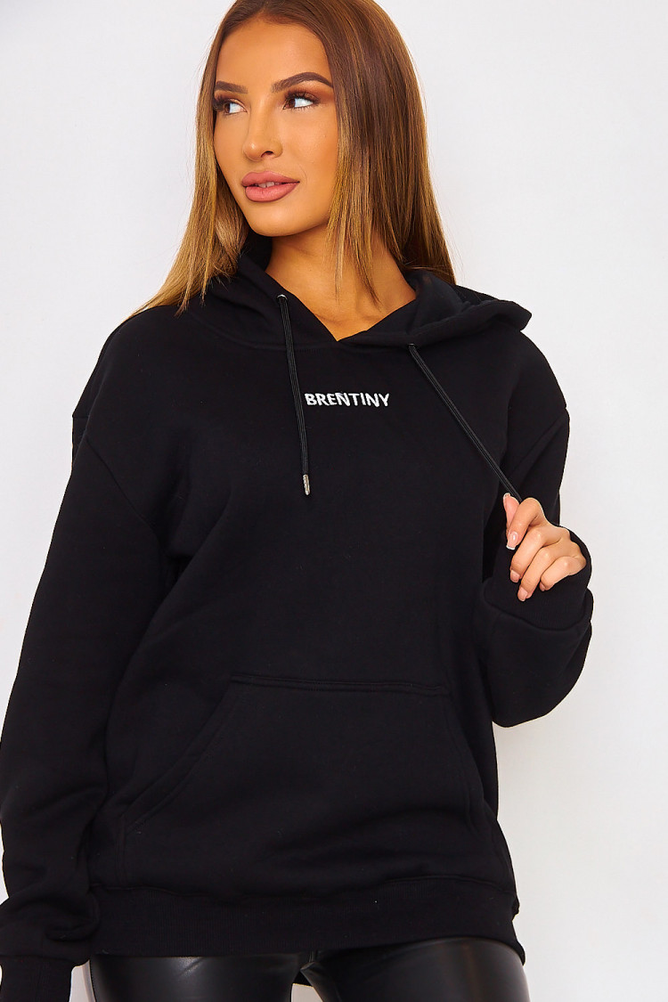Sweat noir à capuche Brentiny