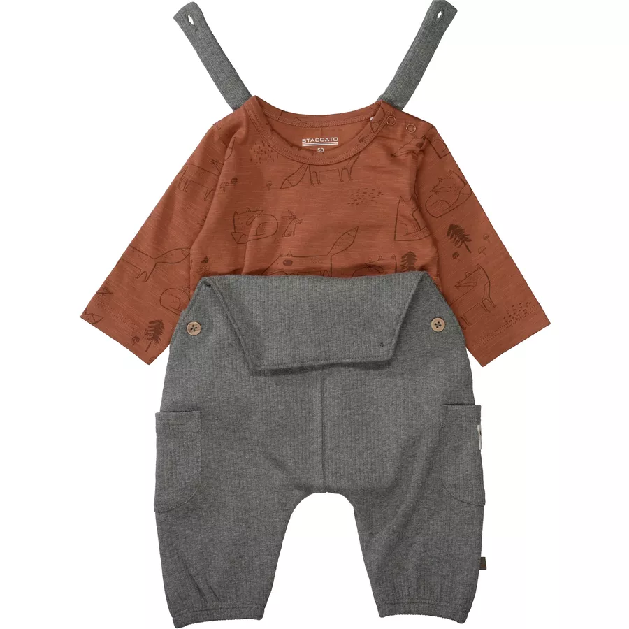 STACCATO Strampler+Shirt graphite melange