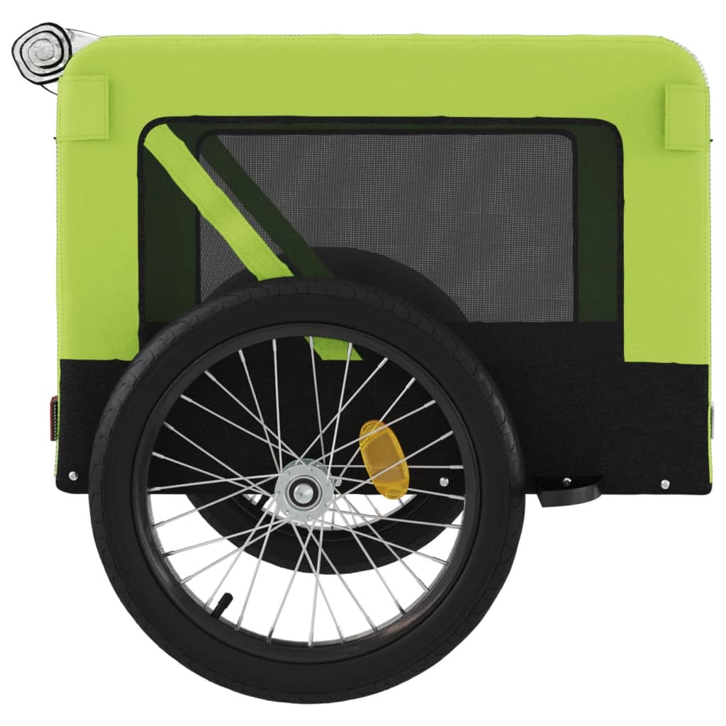 Remorque de vélo pour animaux de compagnie vert et noir