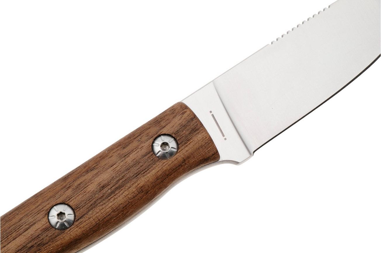 Maserin 915/NC Path, Satin M390, Walnut Wood, vaststaand mes, Igor Bortolussi design