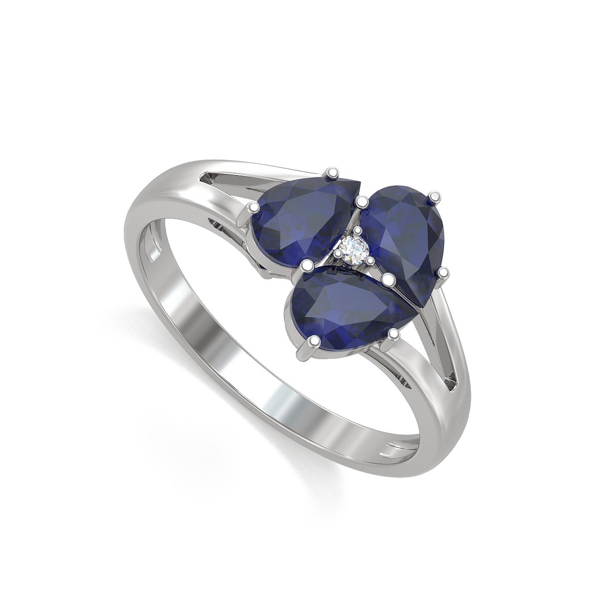Bague saphir et diamants en argent 925 : un bijou précieux et raffiné | Aden Boutique