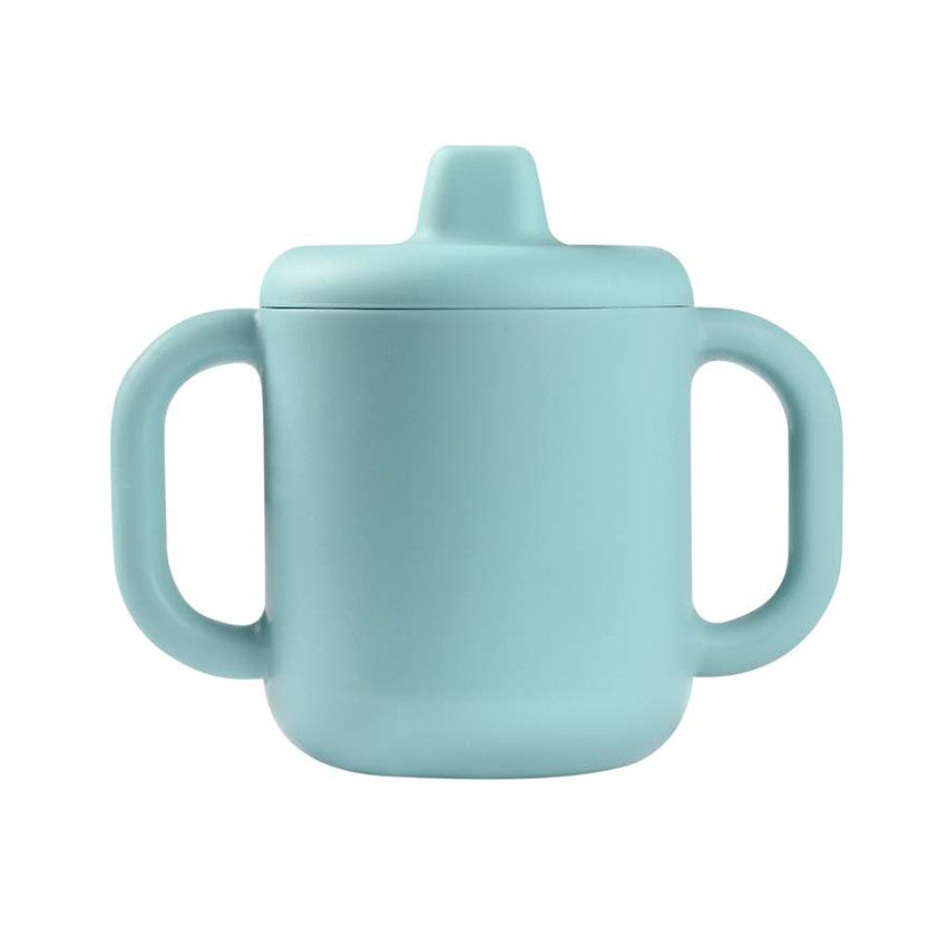 Tasse d'apprentissage en silicone - Bleu - Ecru