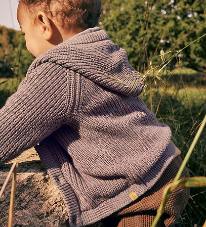 Lil' Atelier Cardigan - Strik - Rib - NbmNalo - Pewter