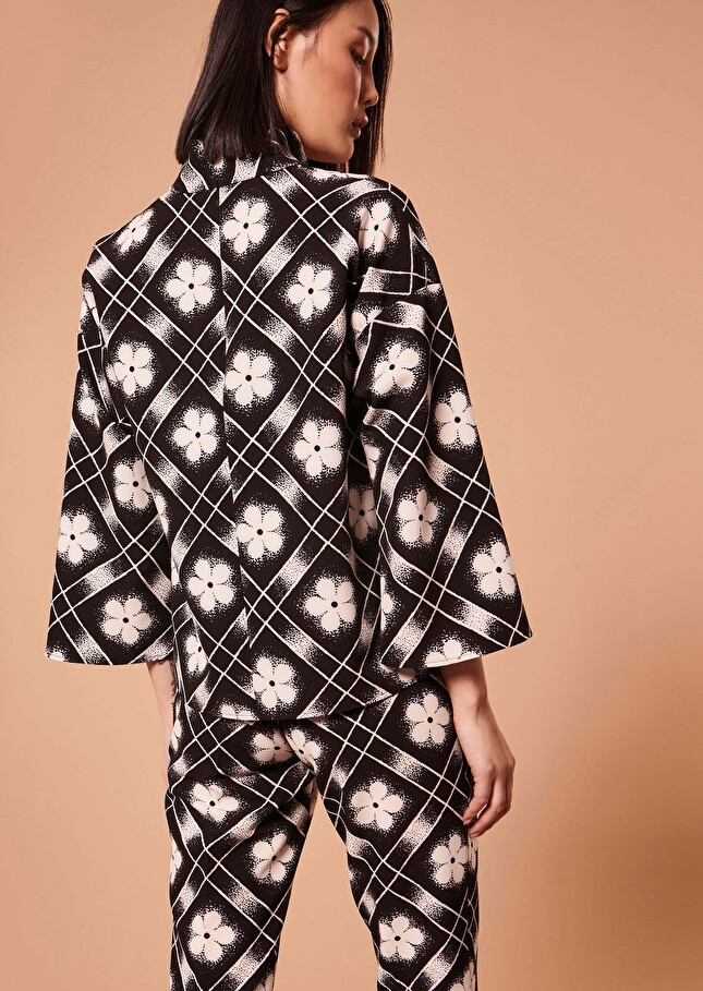 Top Timnoir imprimé à fleurs
