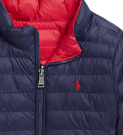 Polo Ralph Lauren Dynejakke - Vendbar - Navy/R?d