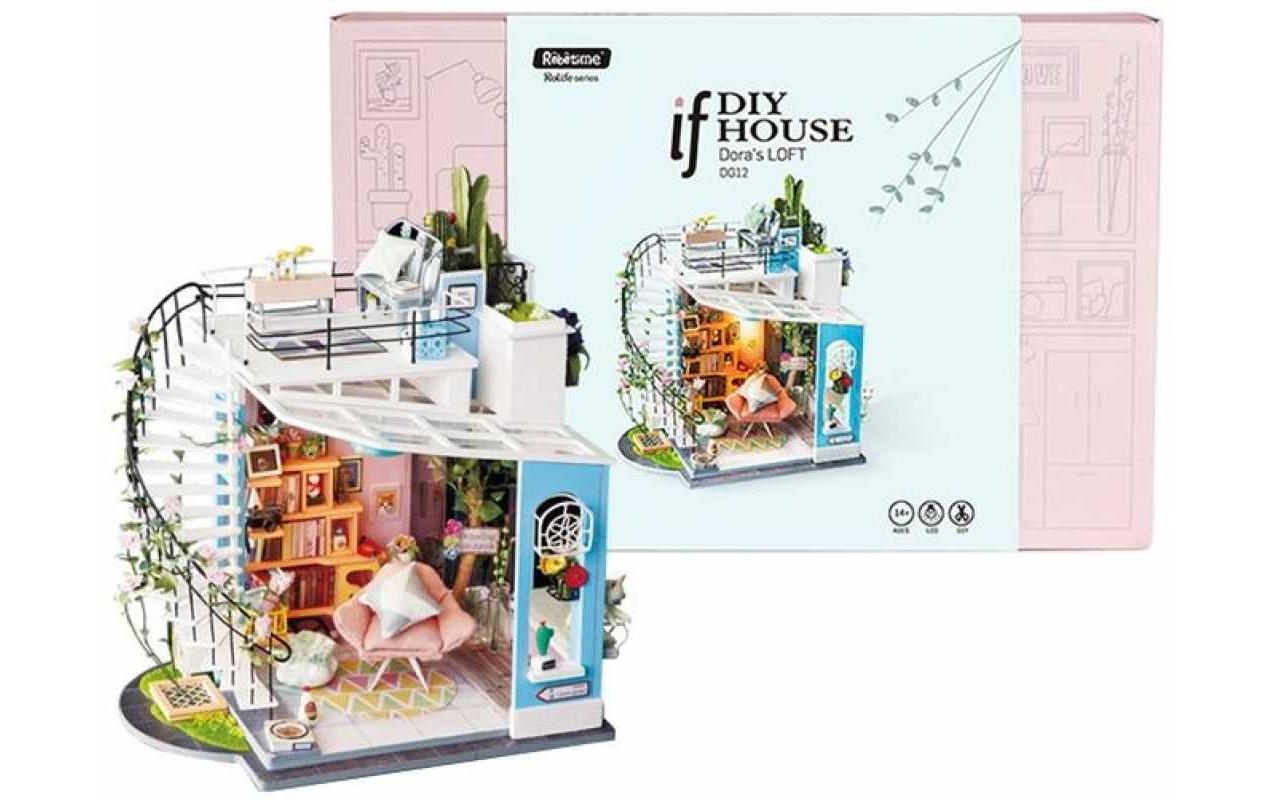 Bausatz Doras Loft3D-Puzzle aus lasergeschnittenen Holzteilen