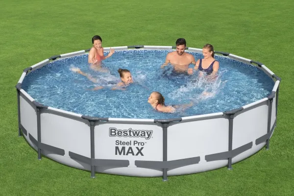 Bestway Steel Pro 56595, 10220 L, Indrammet pool, Blå, Grå, 37,3 kg