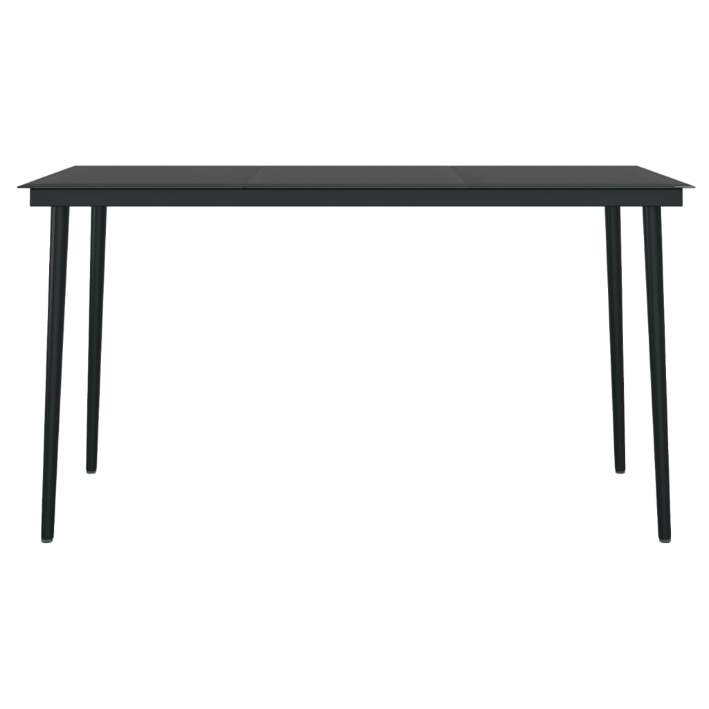 Mobilier à dîner de jardin 5 pièces noir rotin pvc
