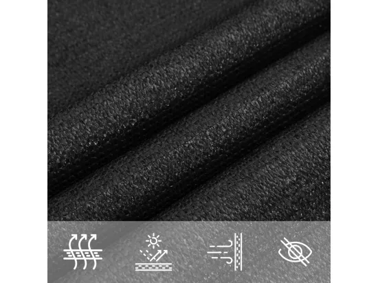 Voile d'ombrage 160 g/m² rectangulaire noir 6x8 m PEHD