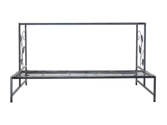 Support pour pots de fleurs en métal gris 80x44x44h