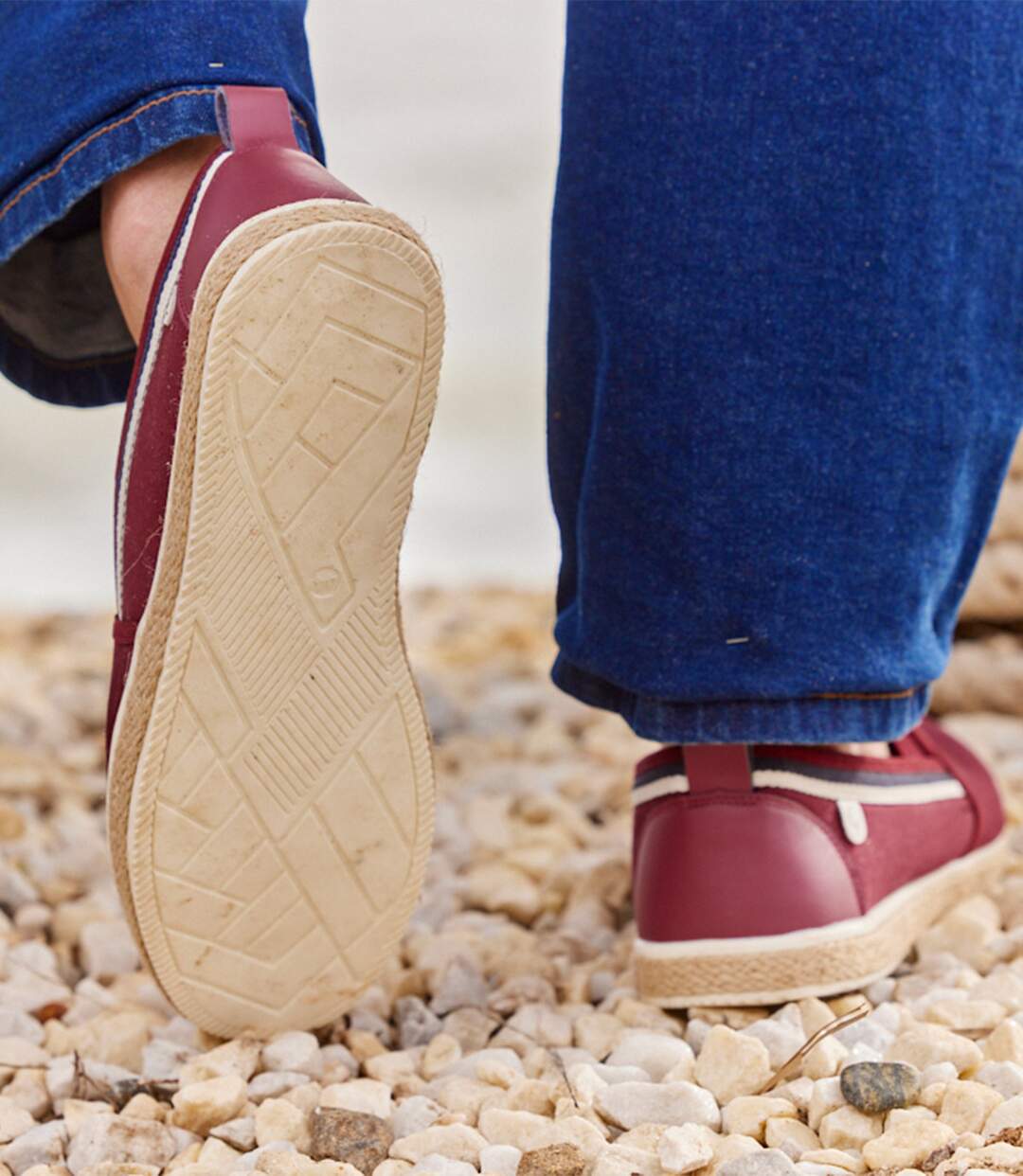 Mocassins en Toile Élastiqués à Semelle Tressée