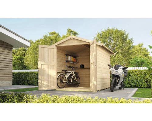 Weka La Cochera motorgarage met vloer, 240 x 273 cm, natuurlijke afwerking