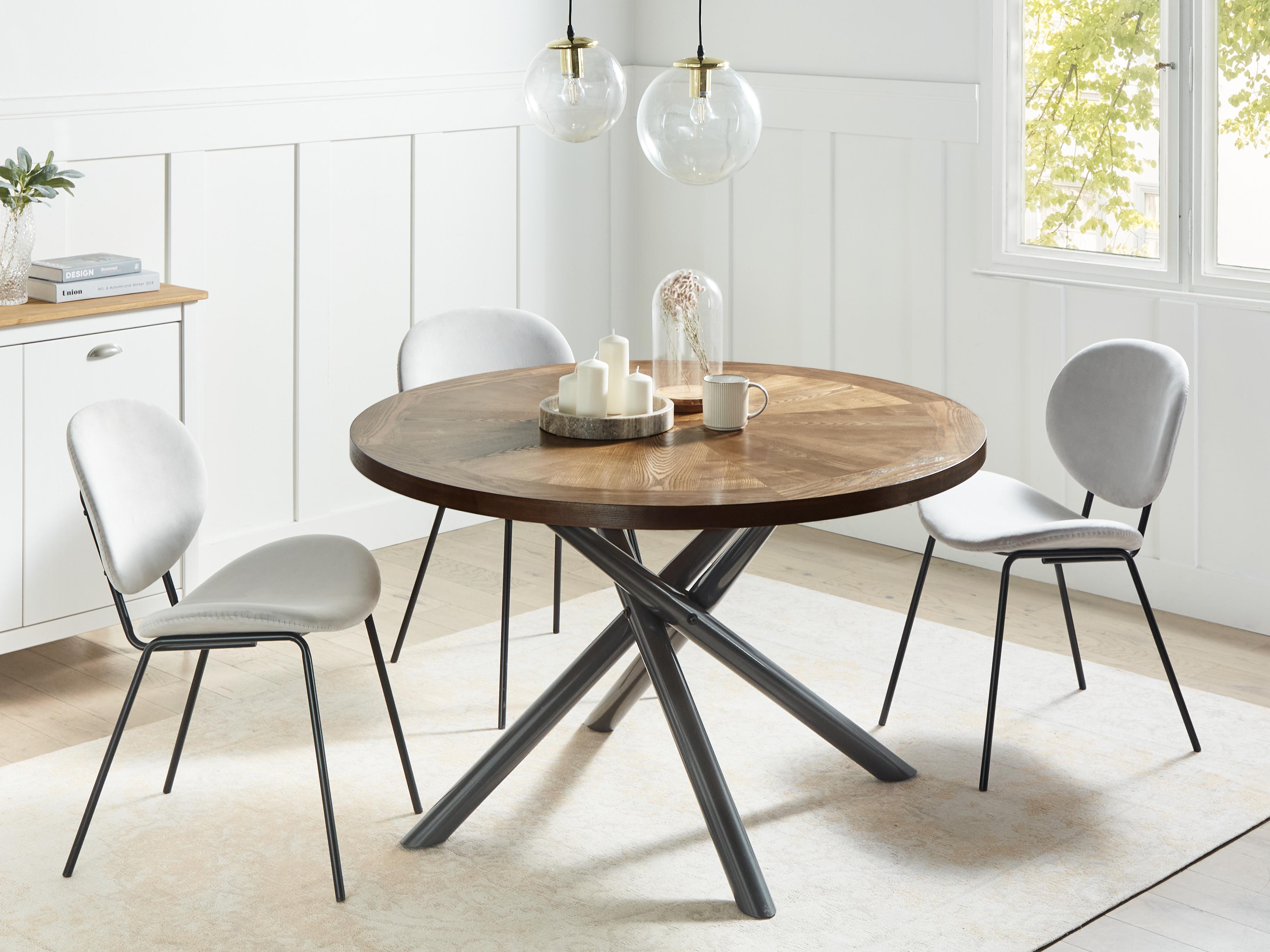 Eettafel LORENZO Bruin essenhout 120 cm 120 cm
