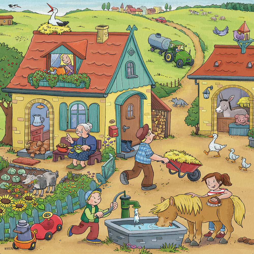 Ravensburger puzzelset boerderij - 3 x 49 stukjes