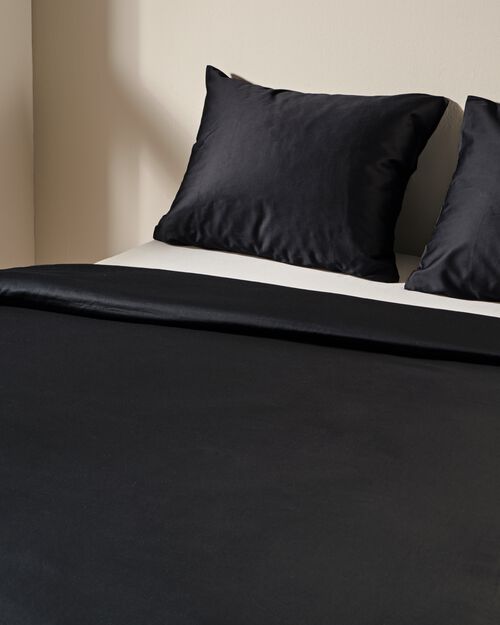 housse de couette en satin 240x200/220 noir