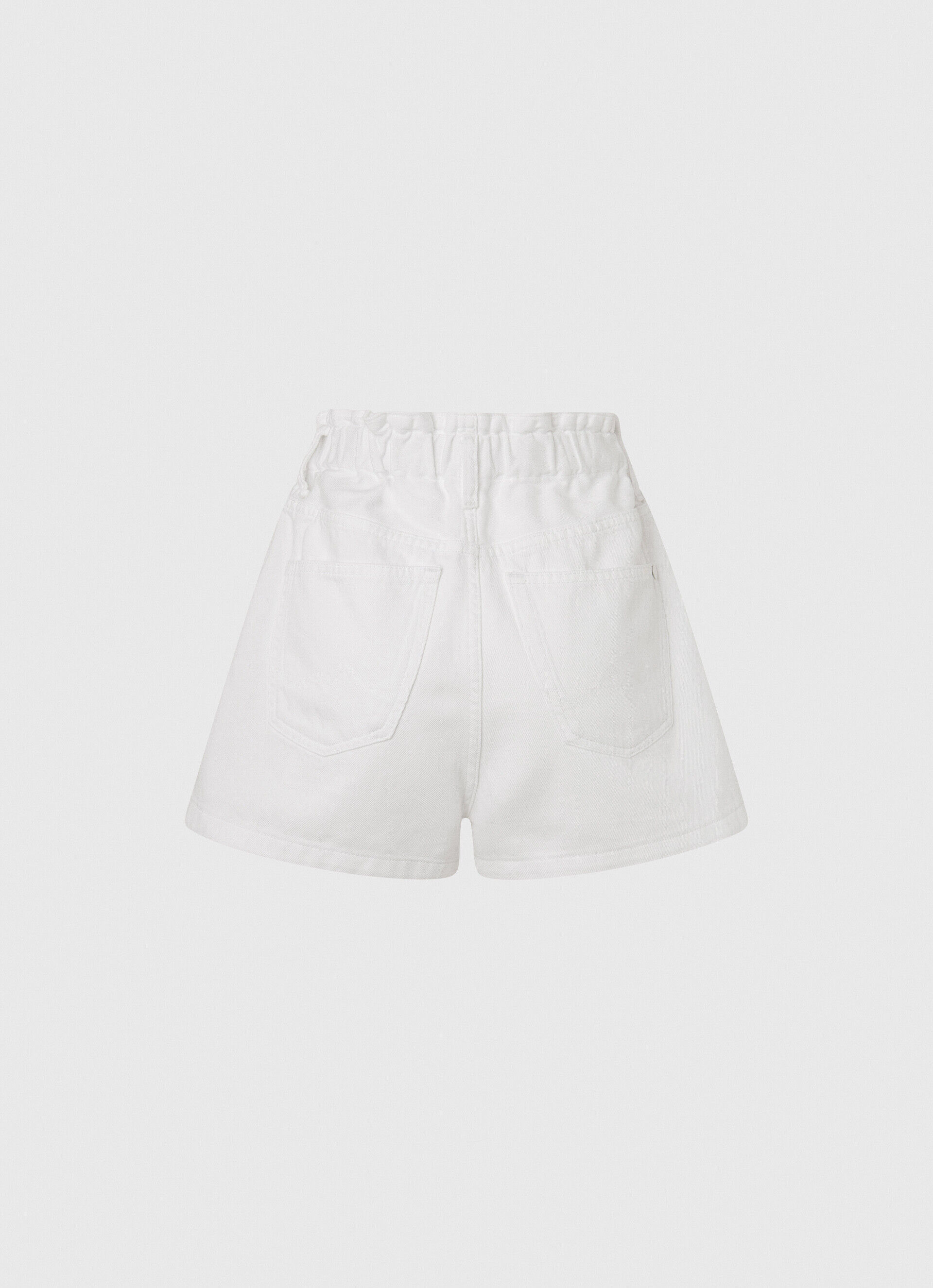 Shorts jeans com flores bordadas - jeans