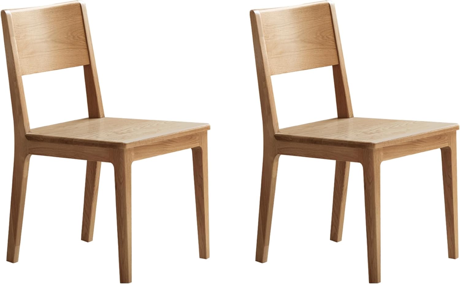 YESWOOD Massivholz Esszimmerstühle 2er Set aus Eichenholz, küchenstühle mit klassisches Design, Ideal für Esstische und Küchen, Holzstühle, Leicht zu reinigen, Stabil, 44x54x80 cm, Naturfarbe