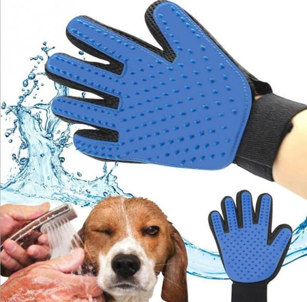 Børstehanske - Hund/Katt - Høyre hånd - Silikonbørste - Rosa
