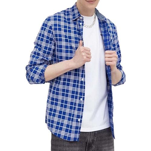 Tommy Jeans - TJM CLSC SMALL CHECK SHIRT Azul