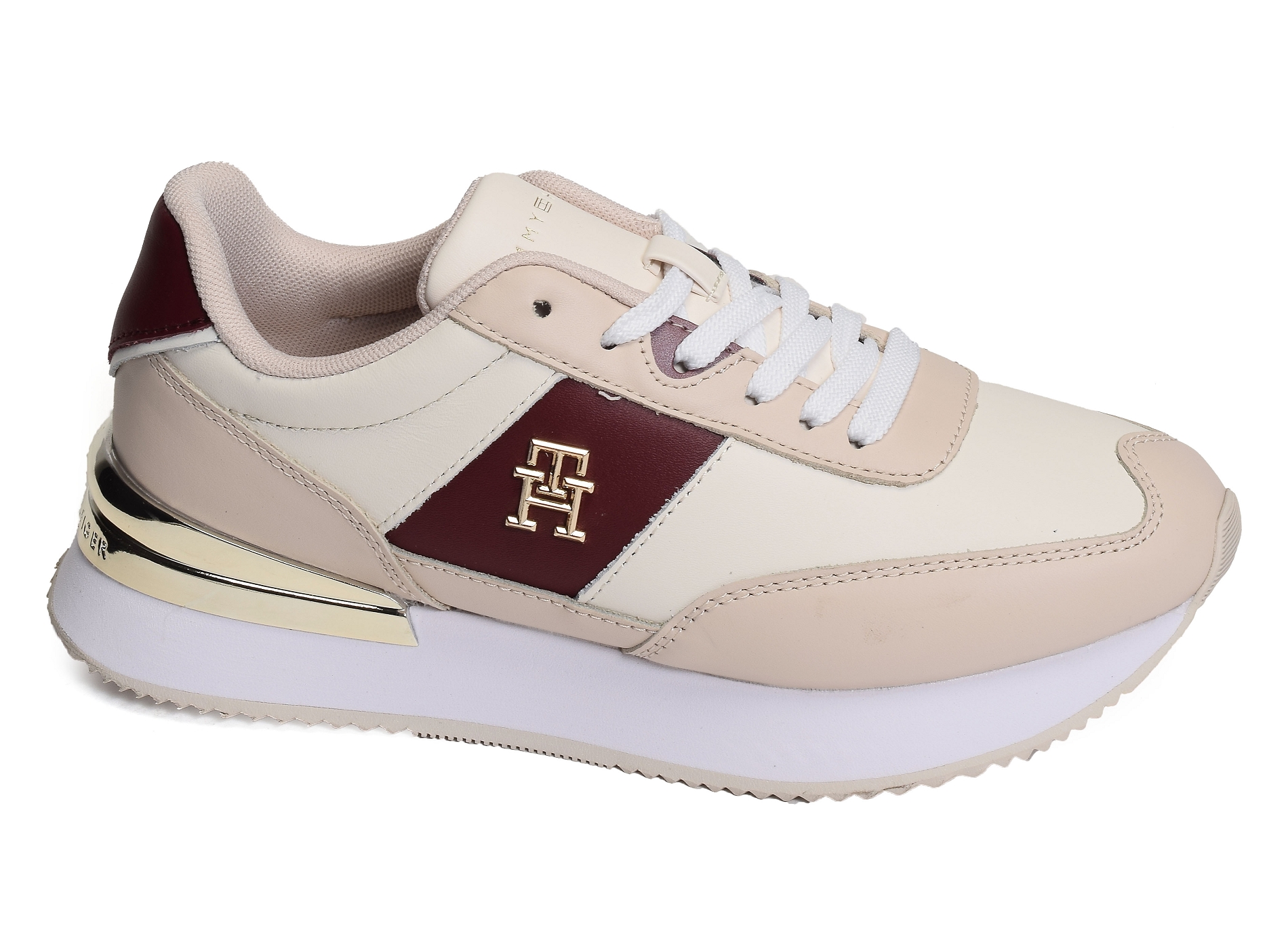 Th elevated feminine runner gld 7306 beige blanc