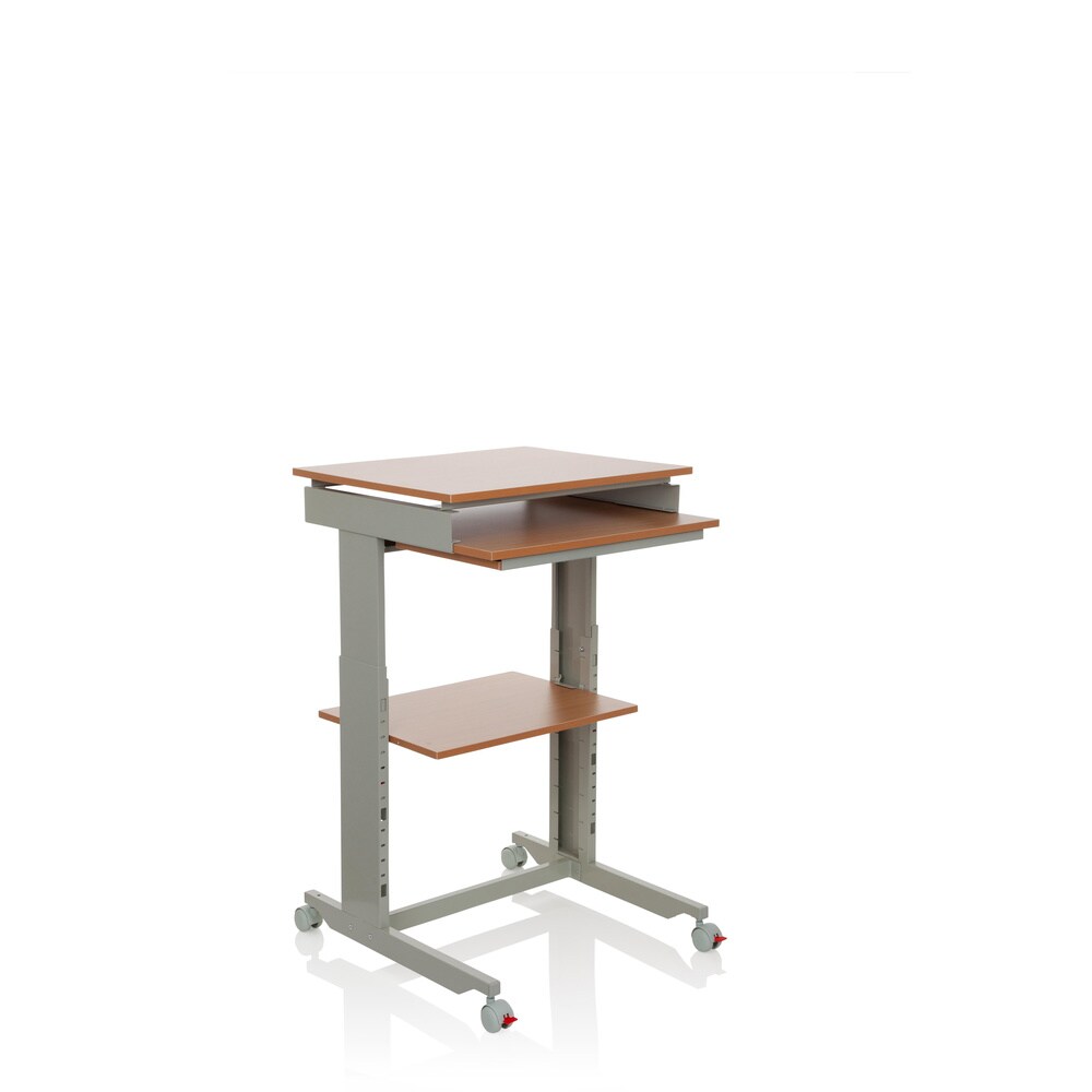 Stehschreibtisch WORKSTATION Melaminharzbeschichtete Spanplatte, Gestell pulverbeschichteter Stahl hjh OFFICE
