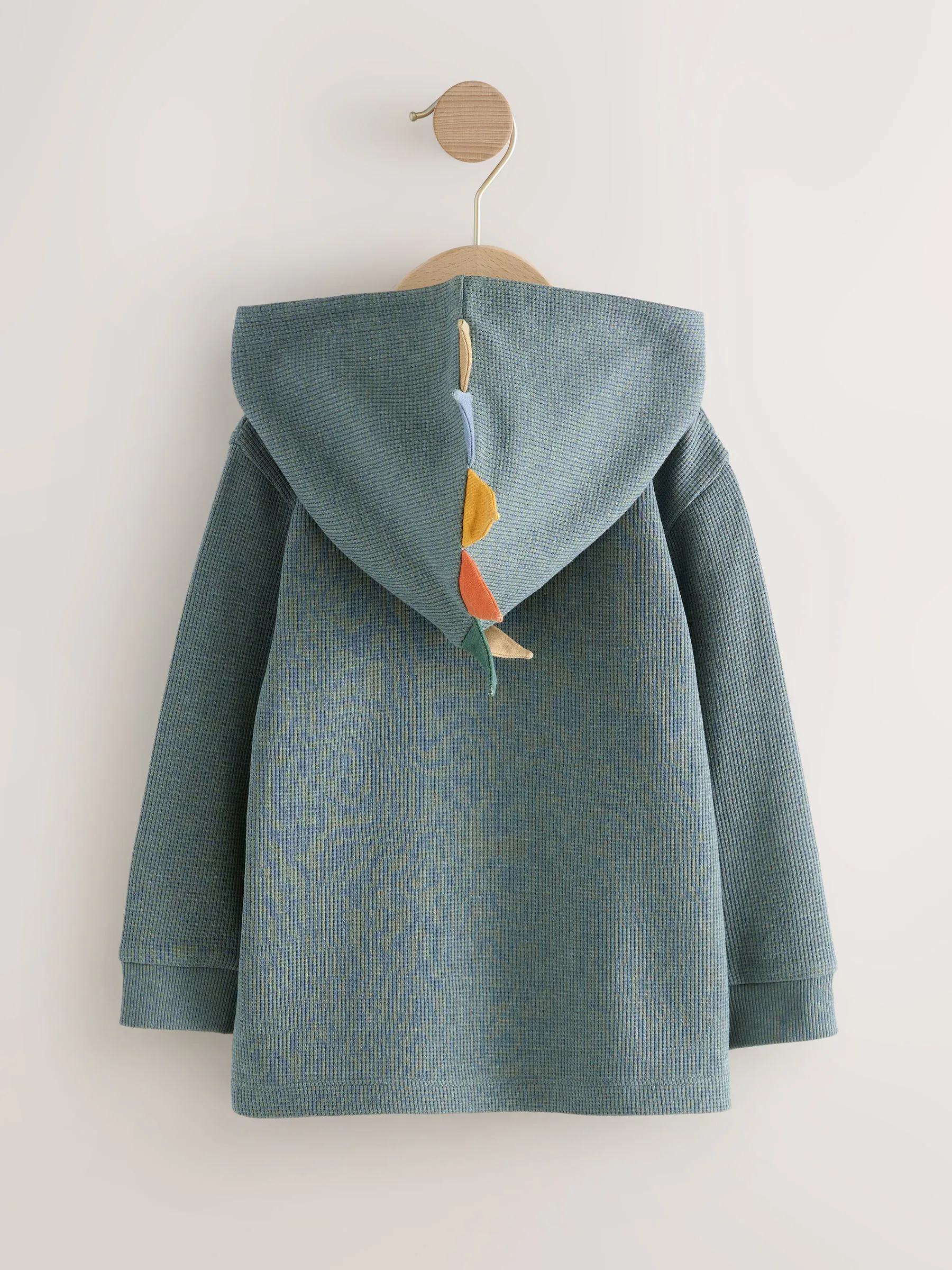 Blauw - Jersey hoodie met textuur en dinosaurusstekels (3 mnd-7 jr)