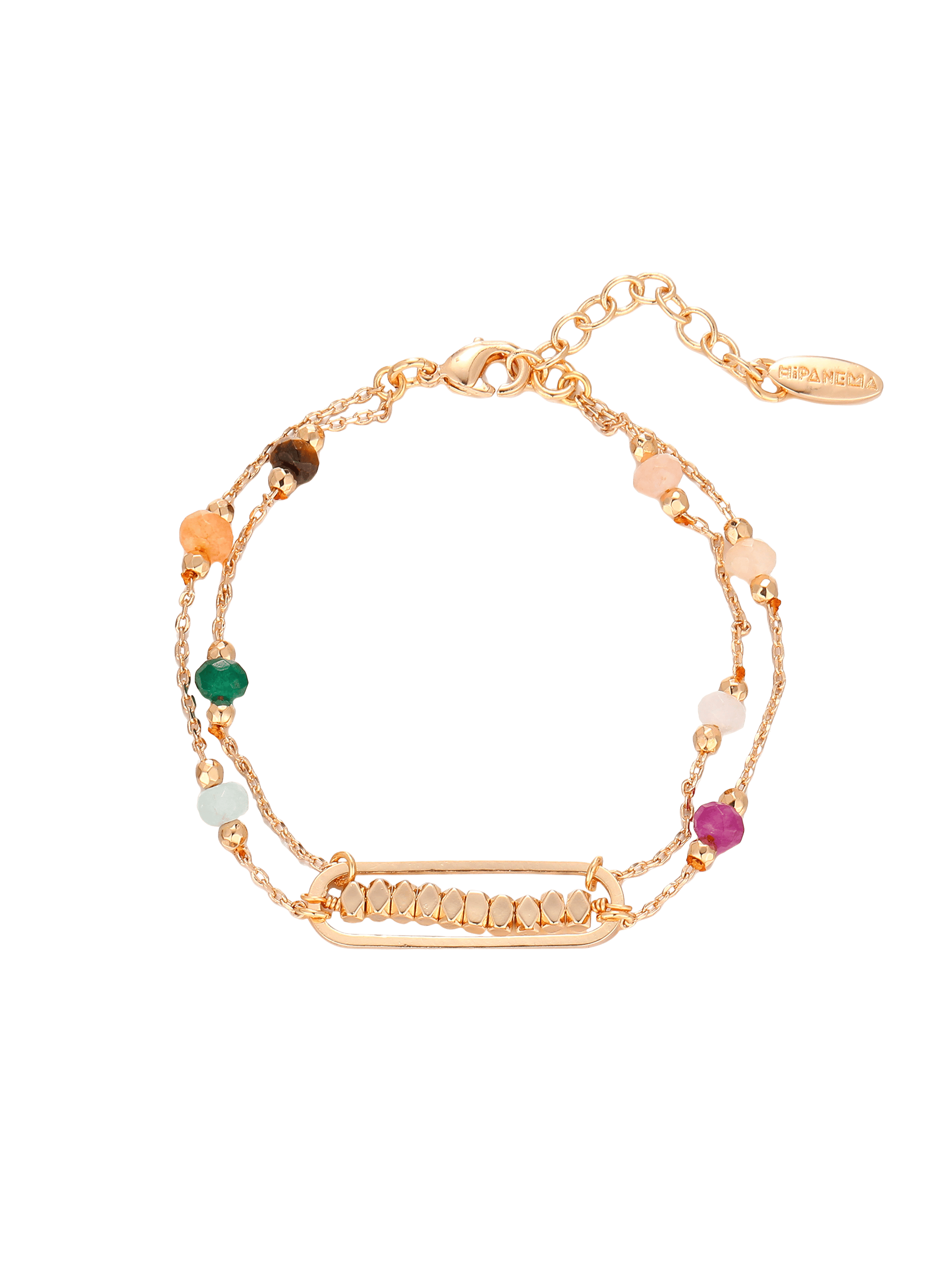 MARENGO - Bracelet bracelet chaîne et perles en laiton | Doré