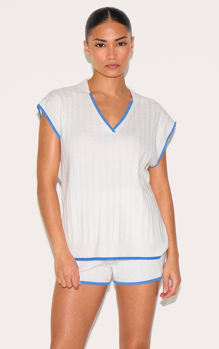 Crème Short En Maille Petite