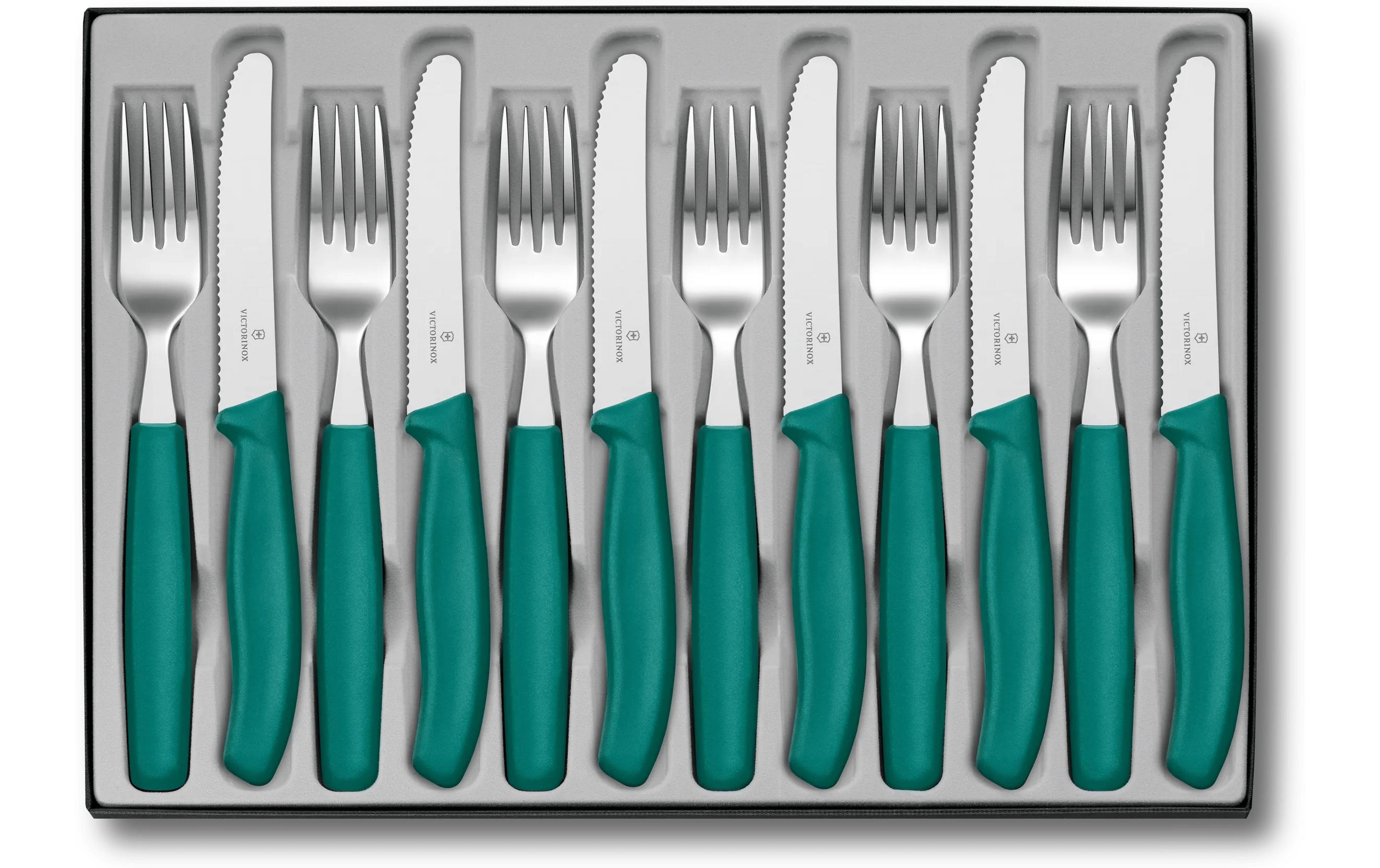 Besteck-Set Classic, 12-teilig, GrünMesser und Gabel-Set für 6 Personen