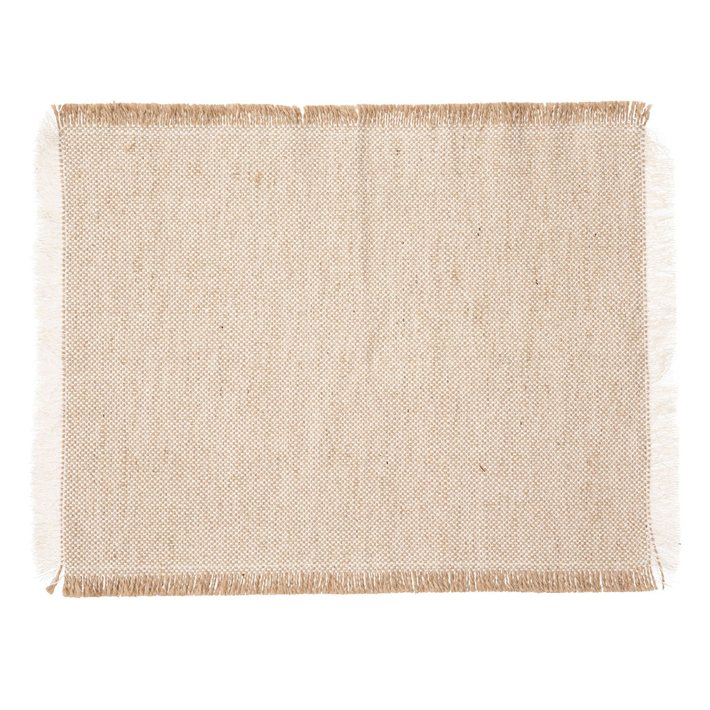 Set de table INDIRA coton beige et blanc 45x30cm