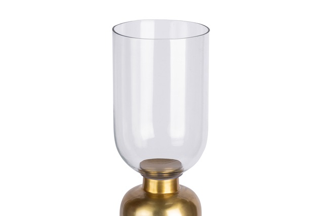 Kayoom Kerzenhalter »Bodenkerzenhalter Shanti 225« Bodenkerzenhalter aus Metall, Marmor-Sockel, Windlicht aus Glas
