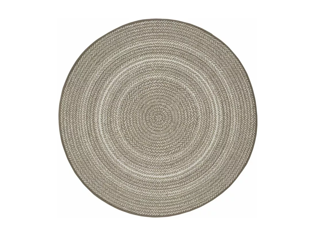 Tapis extérieur rond - intérieur-extérieur - lin - diam.120 cm - SILVANA