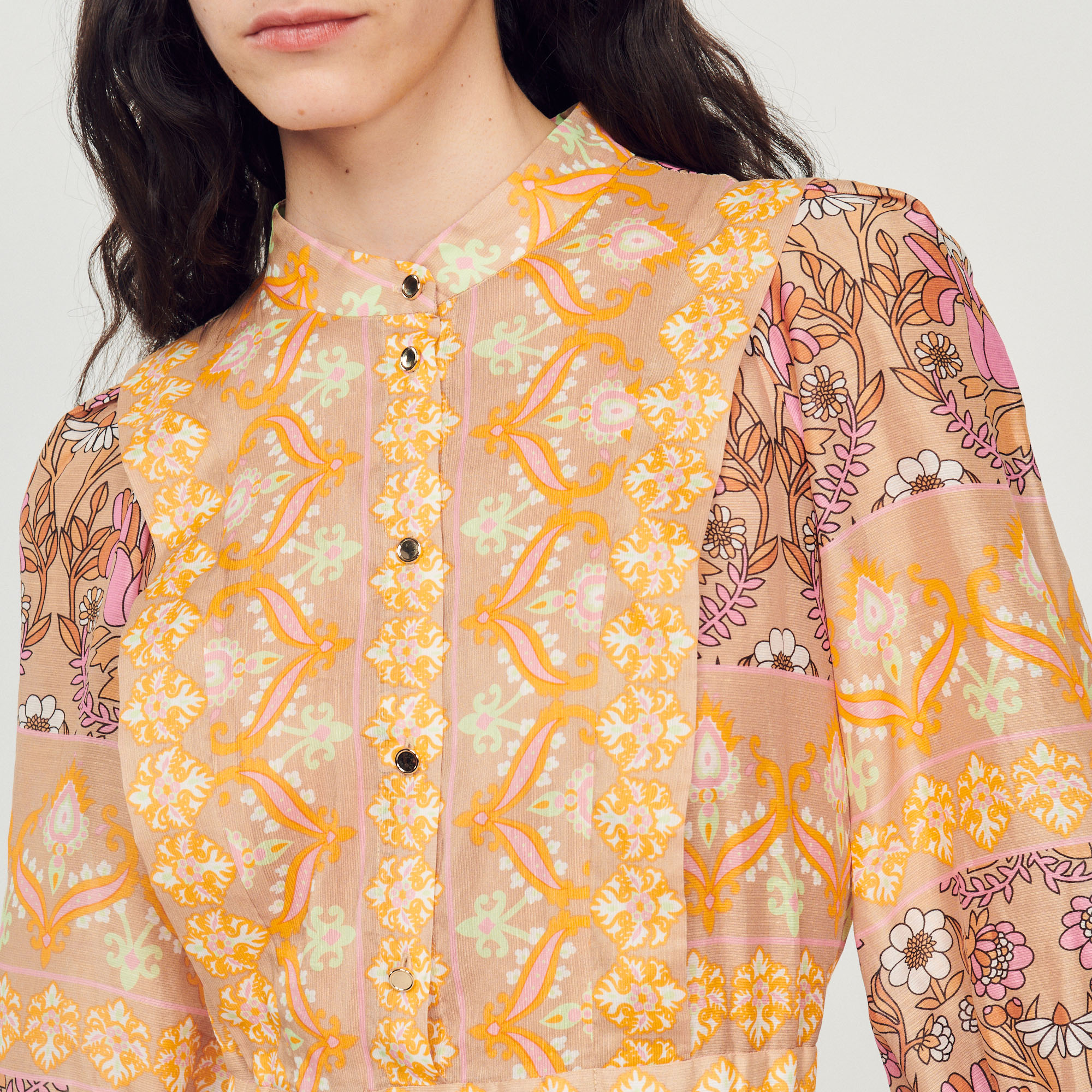 Robe courte imprime mix foulard