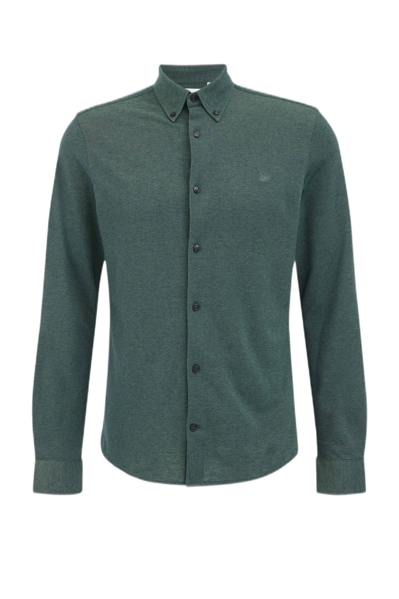 WE Fashion casual overhemd donkergroen