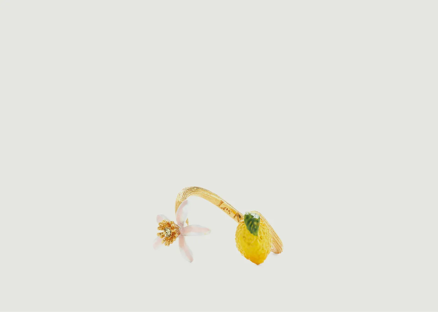 Bague ajustable citron et fleur de citronnier Les Néréides