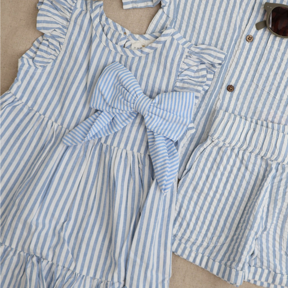 Køb THE NEW Siblings X Luksusbaby Blue Fog Striped Ojo Dress