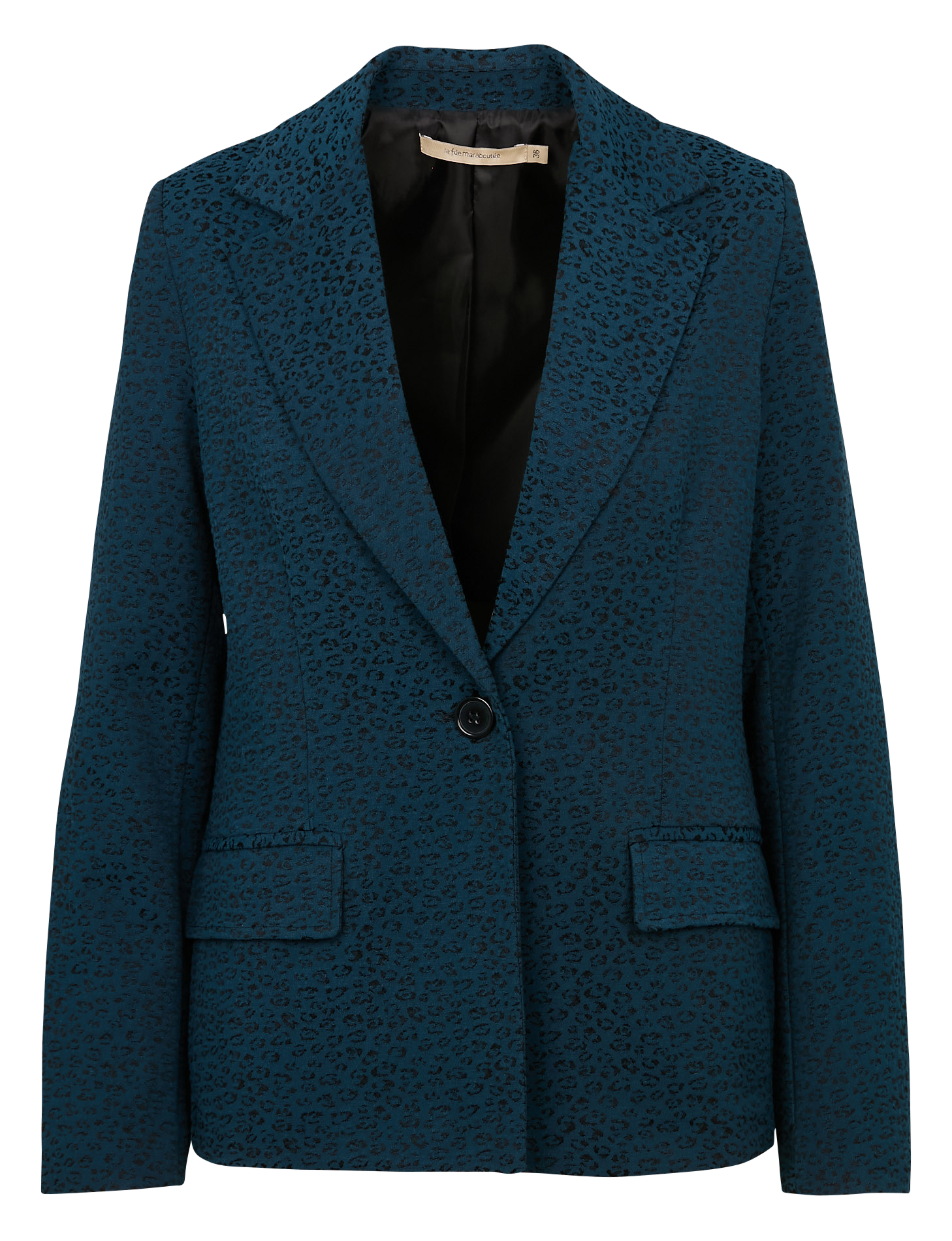 Veste col tailleur droite en coton mélangé imprimée | Multicolore