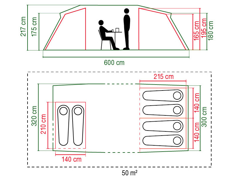 Coleman MacKenzie 6 BlackOut Vis-à-Vis tunneltent