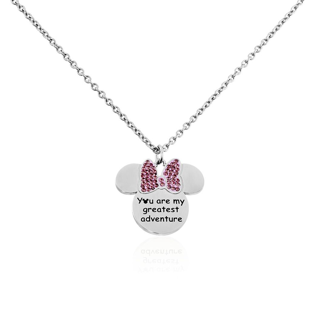 Collier  Acier Blanc Cristaux