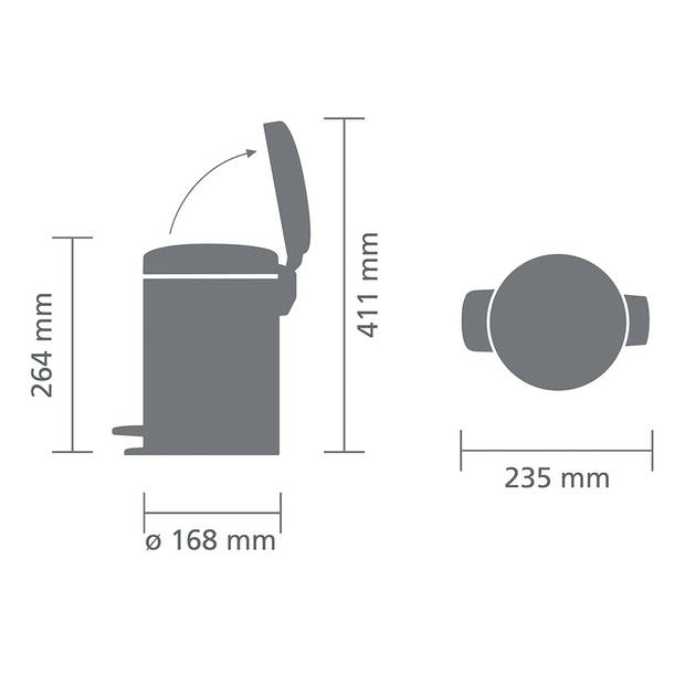 Brabantia NewIcon pedaalemmer 3 liter met kunststof binnenemmer - Soft Beige