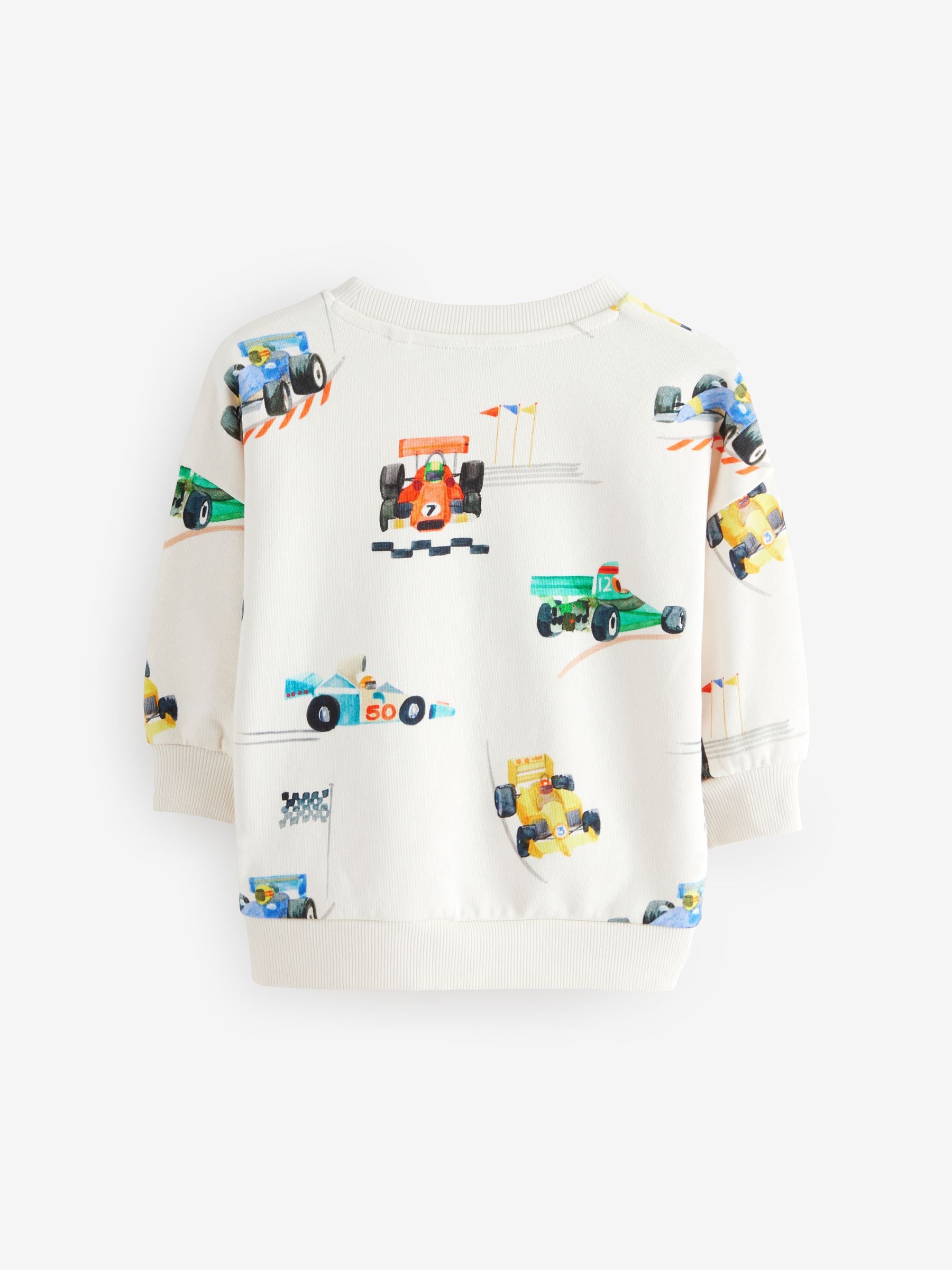 Ecru gebroken wit Cars - Sweatshirt met ronde hals en all-over print (3 mnd - 7 jr)