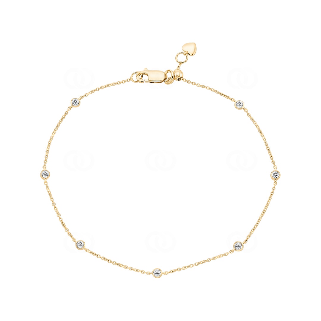 Armband 750/18 K Gelbgold mit Diamanten 0.20 ct H/si