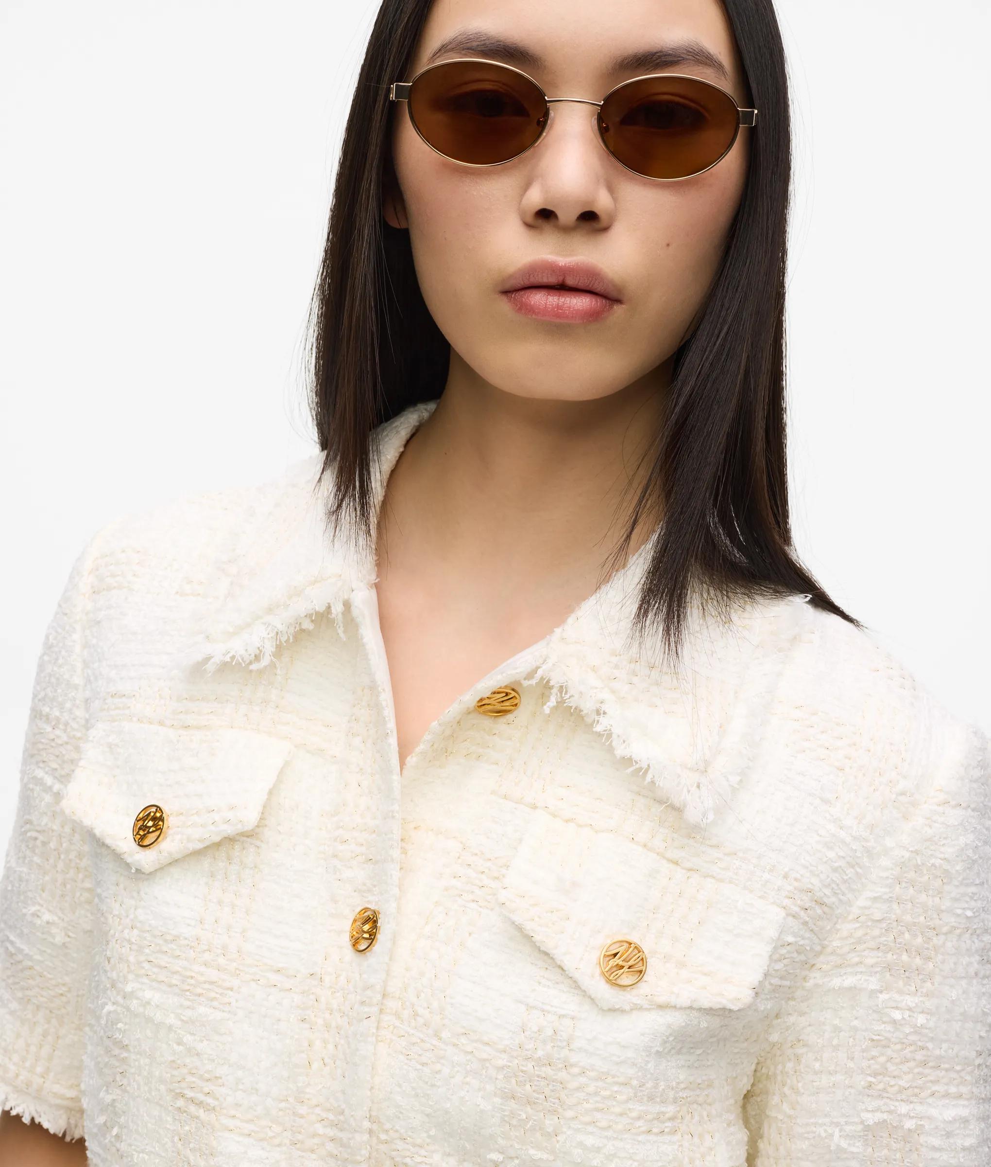 Bouclé blazer met korte mouwen