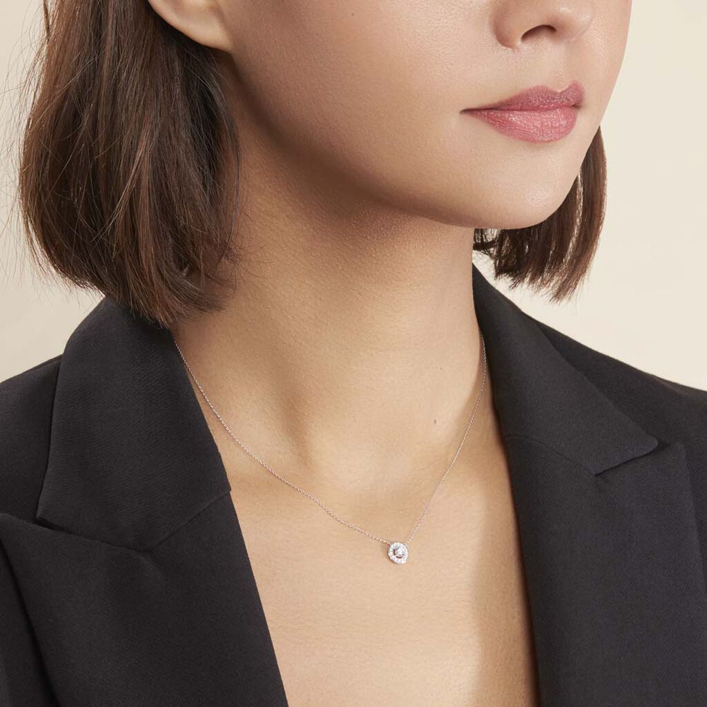 Collier Star Or Blanc Oxyde De Zirconium