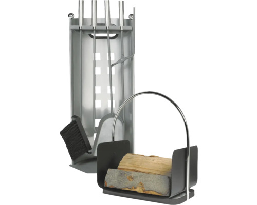 Haardgereedschapset, antraciet, 5-delig.
